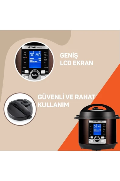 Arzum Ar2055 Chefim Çok Amaçlı Basınçlı Pişirici - 6