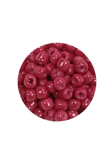 Dökme Cam Kum Boncuk Büyük Boy (6/0) 4 mm - 60 Gram - Bordo - BNC133 - 2