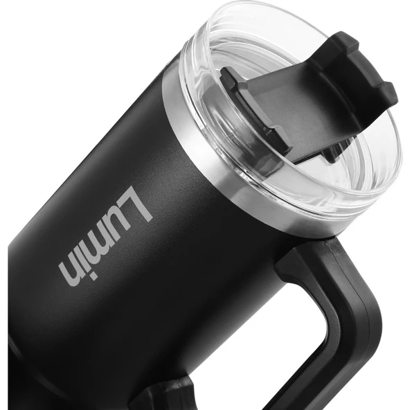 Lumin Quencher Tumbler 1,18 Litre Vakum Yalıtımlı Termos Bardak Kapaklı ve Pipetli Black Edition - 5