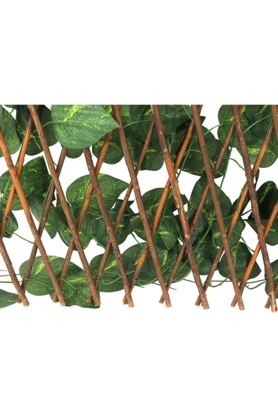 Yapay Sarmaşıklı Açılır Kapanır Akordeon Çit 3 M Çit Bahçe Balkon Çiti - Resim 3