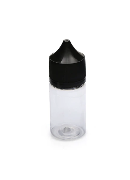 30ml PE şeffaf gorilla şişe siyah kapak şişe, 12 adet, plastik şişe, likit şişesi, iğne uçlu şişe, sıkıma uygun yumuşak şişe, şeffaf şişe