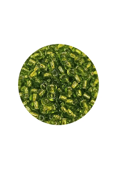 Dökme Cam Kum Boncuk (8/0) 3 mm - 20 Gram - Şeffaf Yeşil - BNC167 - 2