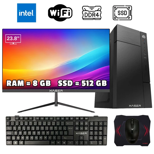 Xaser Xsr1003 i5 7400 8GB Ram 512GB SSD 23.8" Monitör Masaüstü Ofis Bilgisayarı ürün görseli