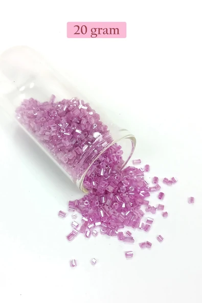 Kesme Cam Boncuk 2mm - 20 Gram - Şeffaf Eflatun -BNC311
