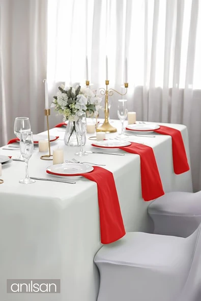 4'lü %100 Pamuk Kumaş Peçete Kırmızı 70x70 Cm Mutfak Bezi Sofra Sunum Servis Peçetesi - 4