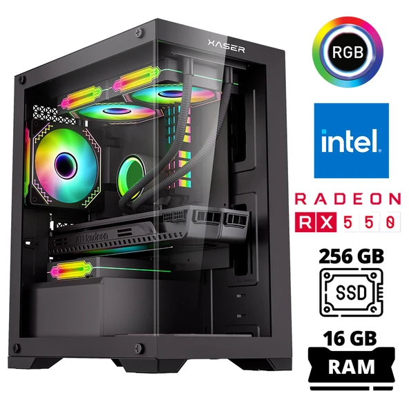 Xaser Xsr1013 i5 7400 16GB Ram 256GB SSD 4GB RX550 Ekran Kartı Masaüstü Oyun Bilgisayarı ürün görseli