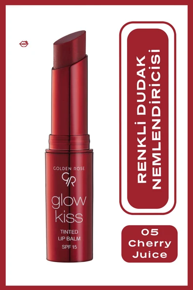 GOLDEN ROSE Glow Kiss Tinted Lip Balm No: 05 Cherry Juice - Renkli Dudak Nemlendirici - 8691190440824