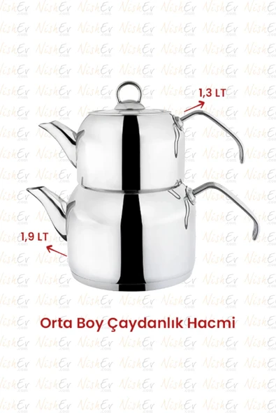 Nishev.com Evini Sev Kahramanlar Delux 4 Parça Çaydanlık Takımı - Orta Boy Platin - 2