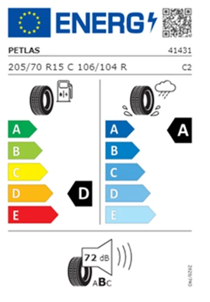 Petlas 205/70 R15 C TL 106/104R 8PR FULL POWER PT825 PLUS Kamyonet Yaz Lastiği (Üretim Tarihi:2025) - Resim 2