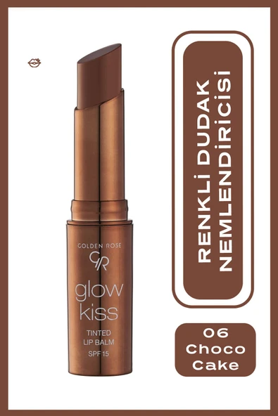 GOLDEN ROSE Glow Kiss Tinted Lip Balm No: 06 Choco Cake - Renkli Dudak Nemlendirici - 8691190440831