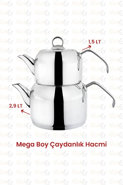 Nishev.com Evini Sev Kahramanlar Delux 4 Parça Çaydanlık Takımı - Mega Boy Platin - 2