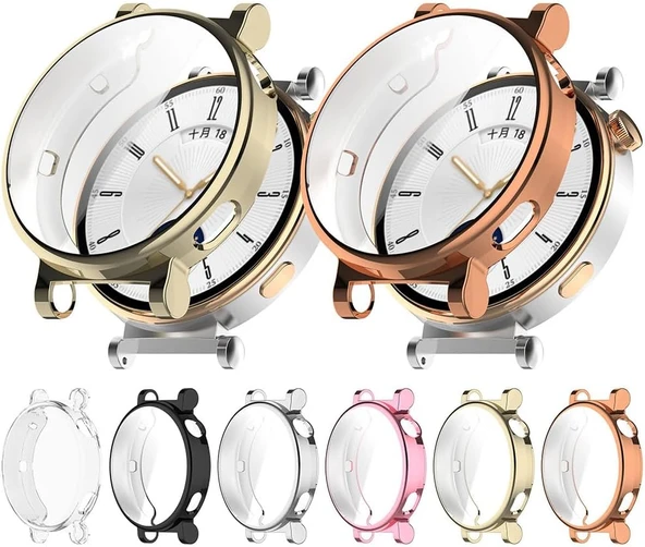 Huawei Watch GT5 41mm Kılıf Kasa Ve Ekran Koruyucu 360 Tam Koruma Kapak  Siyah - 4