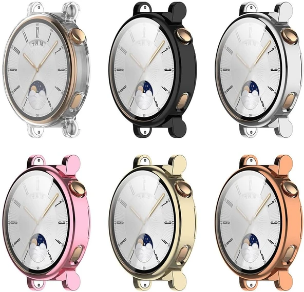Huawei Watch GT5 41mm Kılıf Kasa Ve Ekran Koruyucu 360 Tam Koruma Kapak  GÜMÜŞ - 5