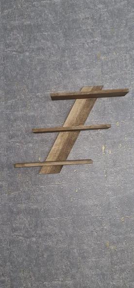 3 bölmeli Duvara Monte Ahşap Raf - 2