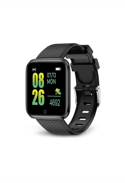 Polosmart PSSW16 Titreşimli Akıllı Saat Bileklik Siyah ürün görseli 1