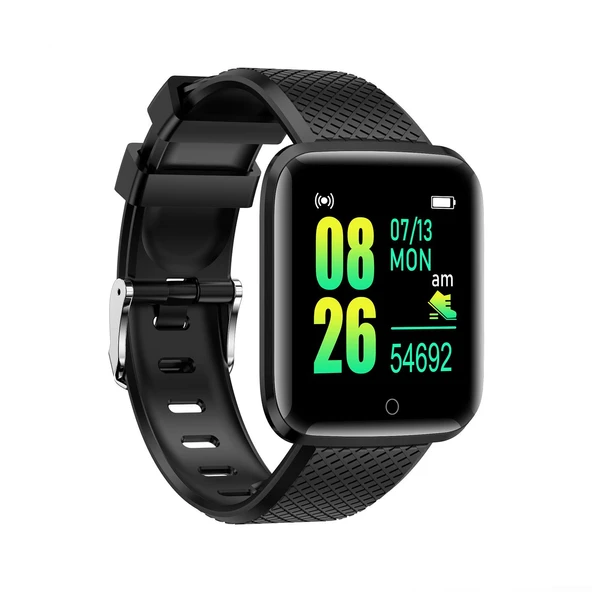 Polosmart PSSW16 Titreşimli Akıllı Saat Bileklik Siyah - Resim 2