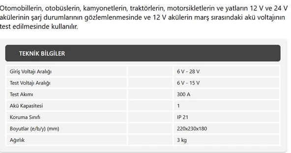 Demiriz BT 300 Dijital Akü Test Cihazı - 3