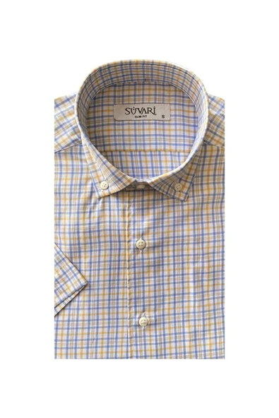 Süvari Slim Fit Beyaz Kısa Kollu Erkek Gömlek - 2