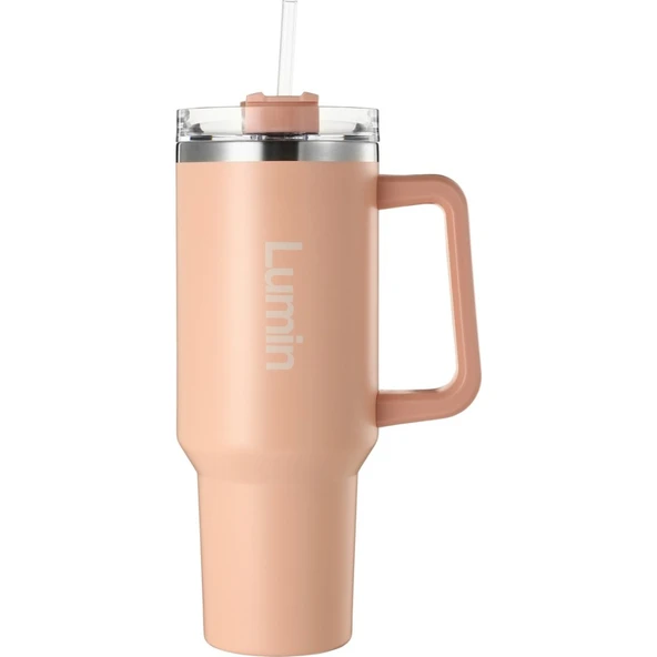 Lumin Quencher Tumbler 0,89 Litre Vakum Yalıtımlı Termos Bardak Kapaklı ve Pipetli Soft Pink