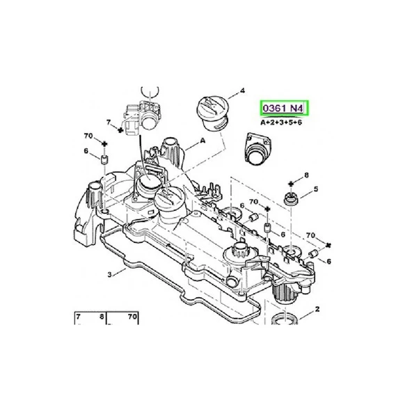 Citroen C3 Külbürütör  Kapaği | Supap Kapaği (2002-2005) 0361N4 2S6Q6P036AB 1.4 HDI