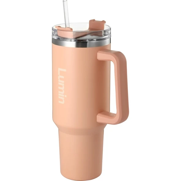 Lumin Quencher Tumbler 0,89 Litre Vakum Yalıtımlı Termos Bardak Kapaklı ve Pipetli Soft Pink - 4