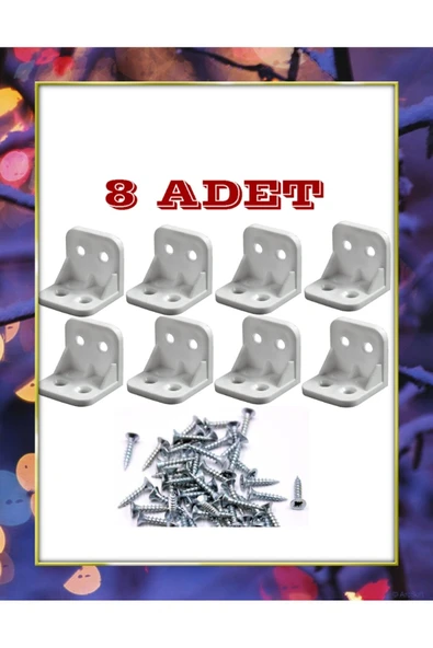Beyaz Plastik Köşebent 26*26*3.5 (8 Adet)