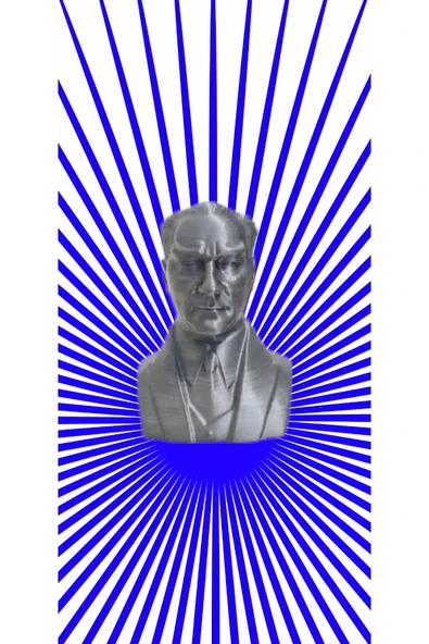Gri Plastik Atatürk Heykeli Biblo 8 x 6 cm Özel Tasarım - 3