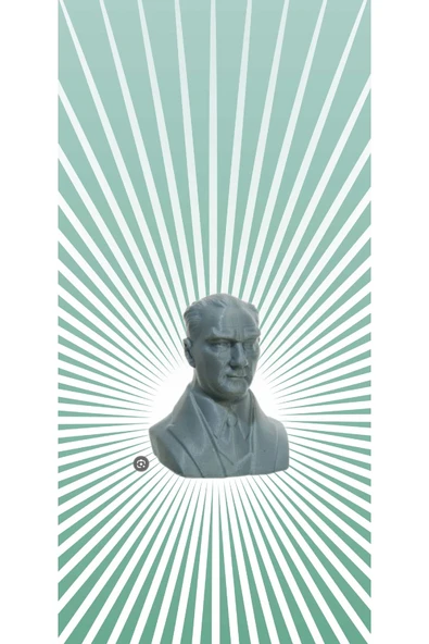 Gri Plastik Atatürk Heykeli Biblo 8 x 6 cm Özel Tasarım