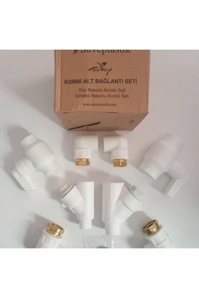 Kombi Alt Bağlantı Seti 8'li Dirsekli - 2