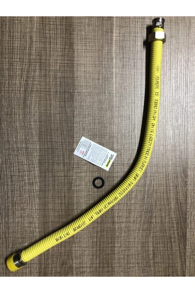 Kombi Şofben TS 13890 Doğalgaz Bağlantı Flexi Hortumu 60 Cm 3/4 " Makaronlu Yeni Tip Paslanmaz