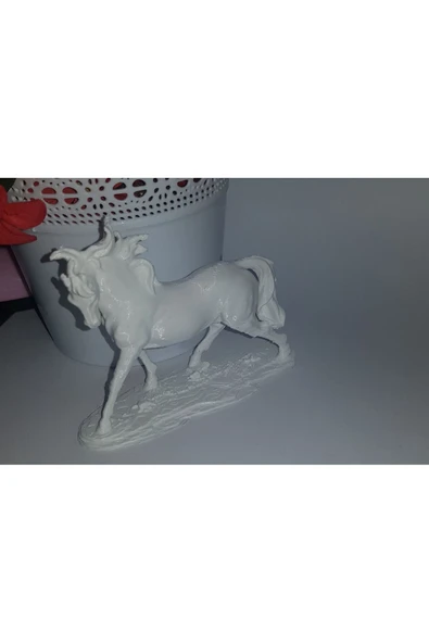 Beyaz At Heykeli Biblo 9.5x7 cm Özel Tasarım - 3
