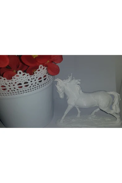 Beyaz At Heykeli Biblo 19x15 cm Özel Tasarım - Resim 3