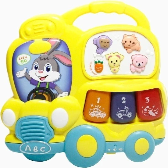 Işıklı ve Müzikli Otobüs Bebek Piyanosu  3740 - 2