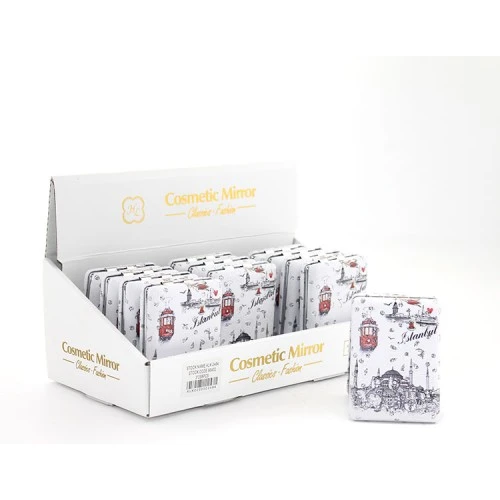 Periboia Taşlı İstanbul Tasarımı El Aynası Kalın Model 10 ürün görseli