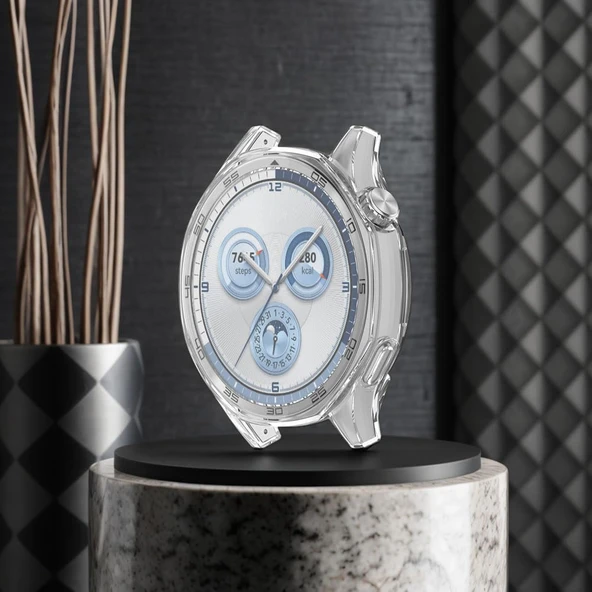 Huawei Watch GT5 46mm Kasa Kılıf Ve Ekran Koruyucu 360 Tam Koruma Kapak  ŞEFFAF - 2
