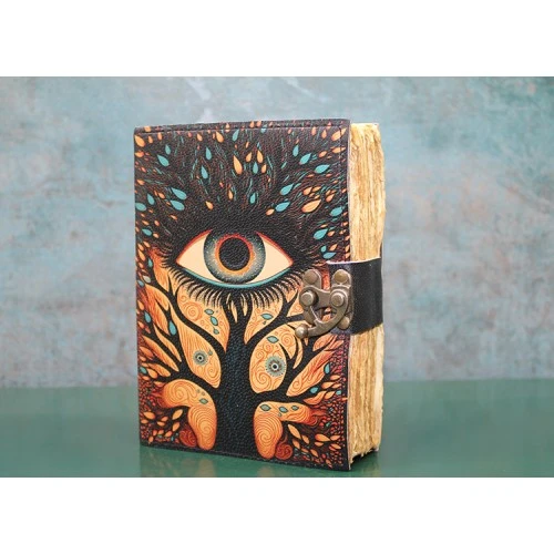 Periboia Göz Tasarımlı Deri Defter ürün görseli