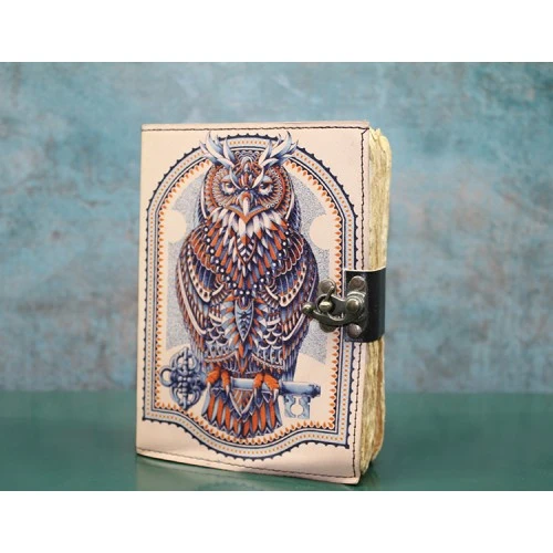 Periboia Baykuşlu Deri Defter Model 3 ürün görseli 1