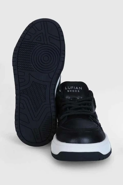 Lufian Mark Erkek Deri Sneaker Ayakkabı Siyah 112230194 - 3
