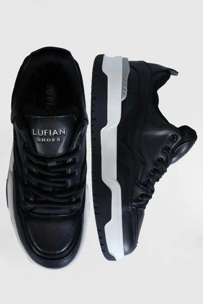 Lufian Mark Erkek Deri Sneaker Ayakkabı Siyah 112230194 - 4