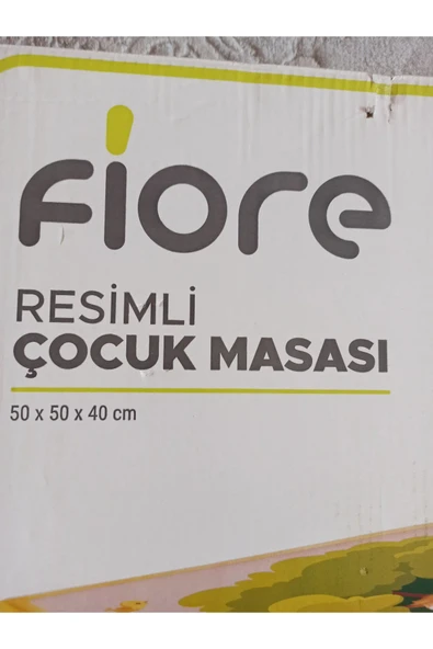 Fiore Resimli Çocuk Masası Sarı 50x50x40cm - 3