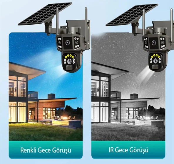 Ventus V380Pro X36 4G Solar Panel Dual Lens 6MP Gece Görüş Sesli Akıllı Kamera Türkçe Uygulama ve Uzaktan İzleme - 2