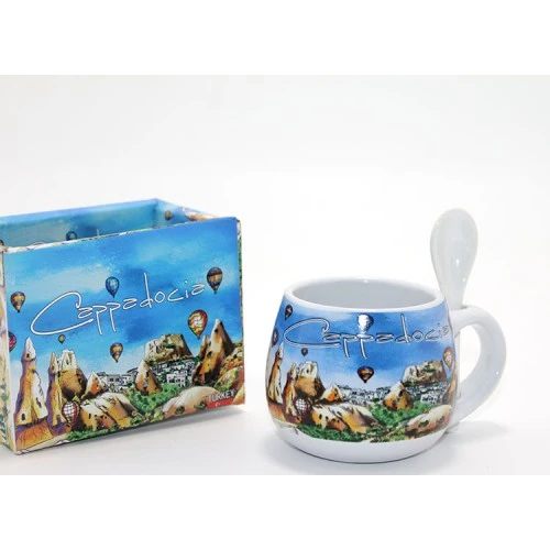 Periboia Kaşıklı Yöresel Kahve Fincanı Tekli Model 2 ürün görseli