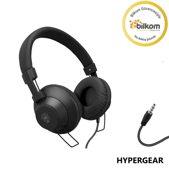 Hypergear V50 3.5mm Jack Girişli Mikrofonlu Kablolu Kulaküstü Kulaklık Siyah