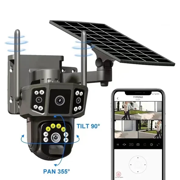 Ventus V380Pro X36 4G Solar Panel Dual Lens 6MP Gece Görüş Sesli Akıllı Kamera Türkçe Uygulama ve Uzaktan İzleme - 5