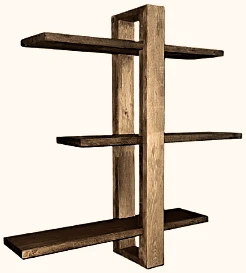 Ayarlanabilir 3 Raflı Duvara Monte Ahşap Raf (Alindi103) - 3