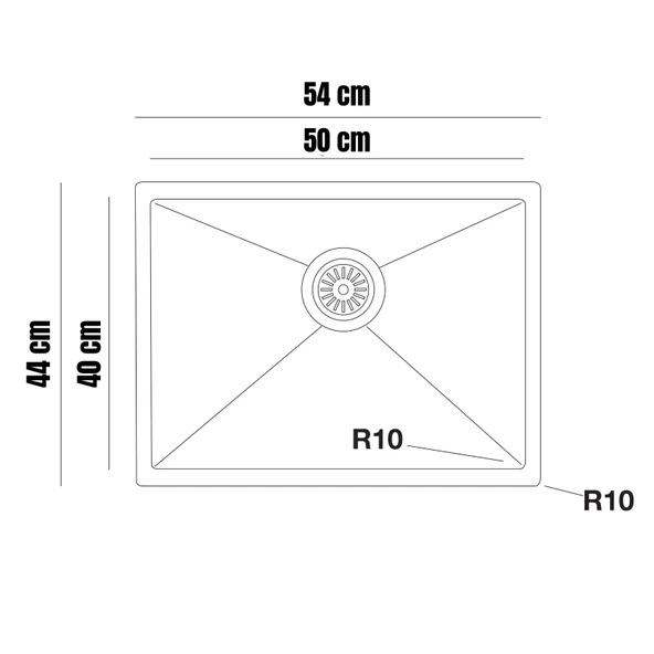 Livinox 50x40 Tek Gözlü Paslanmaz Çelik Eviye 4050R10 - 2