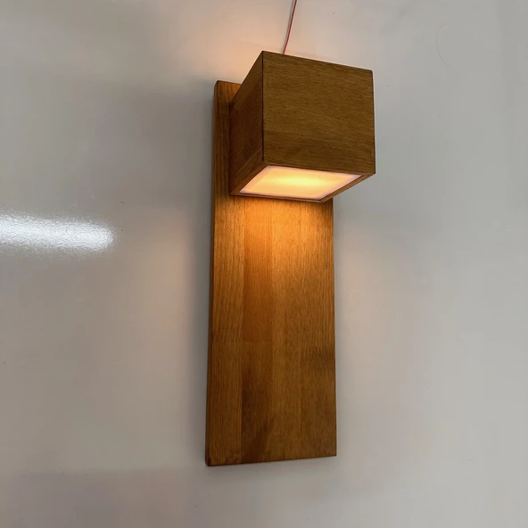 Duvar Tipi 2 Yöne Işıklı Modern Ahşap Aplik