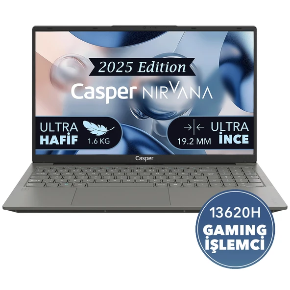 Casper Nirvana X600.1362-BV00A-G-F Intel Core i7-13620H 16GB RAM 500GB NVME SSD Windows 11 Home Laptop