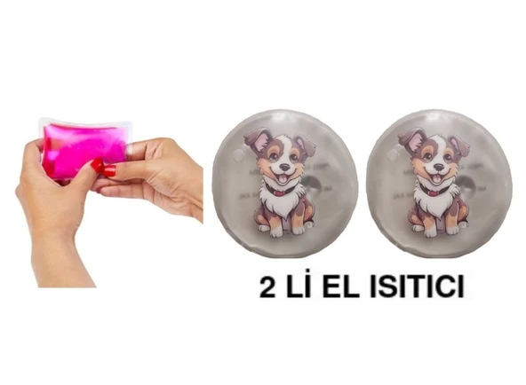 SEVİMLİ KÖPEK CEP SOBASI,EL ISITICI,2 ADET SICAK SU TORBASI PVC  9cm - Resim 6