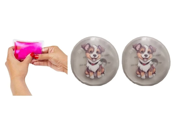 SEVİMLİ KÖPEK CEP SOBASI,EL ISITICI,2 ADET SICAK SU TORBASI PVC  9cm - Resim 2